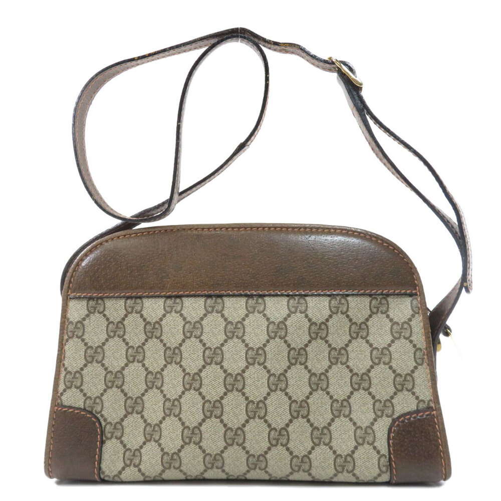 Gucci trim brown shoulder leather Supreme bag GG